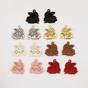 100Pcs Rabbit Shape Earrings Pendant Jewelry Findings Paint Effect Hand Made