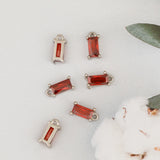 100Pcs 4*9MM Rectangle Earrings Pendants Rhodium