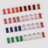 100Pcs 4*9MM Rectangle Earrings Pendants Rhodium