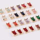 100Pcs Rectangle Shape Crystal Charms DIY Making