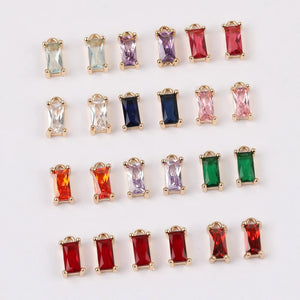 100Pcs Rectangle Shape Crystal Charms DIY Making