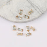 100Pcs Rectangle Shape Crystal Charms DIY Making