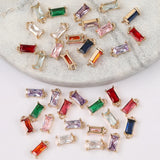 100Pcs Rectangle Shape Crystal Charms DIY Making
