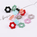 100Pcs DIY Flower Shape Earrings Stud Multicolor Hand Made Jewelry Findings