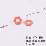 100Pcs DIY Flower Shape Earrings Stud Multicolor Hand Made Jewelry Findings