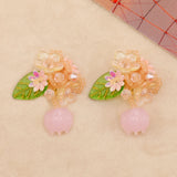 10Pcs Flower Crystal Pendant Earring Accessories