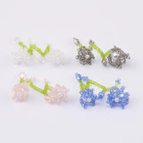 10Pcs Crystal Pendant Flower Shape Earring Accessories