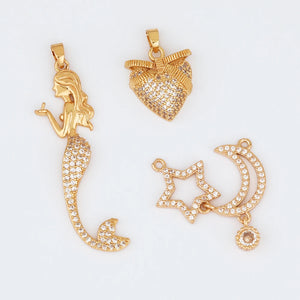 10Pcs CZ Charms Jewelry Findings Components