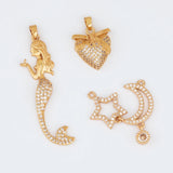 10Pcs CZ Charms Jewelry Findings Components