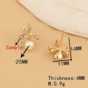 16Pcs CZ Earrings Stud/Genuine Plating/Multi Shape/DIY Making