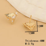 16Pcs CZ Earrings Stud/Genuine Plating/Multi Shape/DIY Making