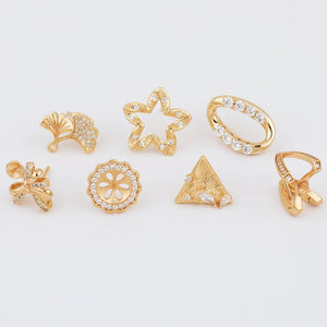 16Pcs CZ Earrings Stud/Genuine Plating/Multi Shape/DIY Making