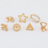 16Pcs CZ Earrings Stud/Genuine Plating/Multi Shape/DIY Making