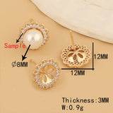 16Pcs CZ Earrings Stud/Genuine Plating/Multi Shape/DIY Making