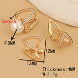 16Pcs CZ Earrings Stud/Genuine Plating/Multi Shape/DIY Making