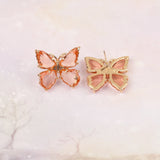 20Pcs Butterfly Crystal Stud Earrings, Multi Color Jewelry Findings