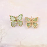 20Pcs Butterfly Crystal Stud Earrings, Multi Color Jewelry Findings