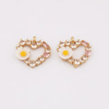 20Pcs CZ Heart Shape Charms for DIY Jewelry Making