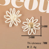 20Pcs Flower Beaded Patch Jewelry DIY Charms Findings Components