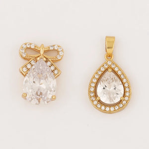 20Pcs CZ Charms Necklace Pendant DIY Making Jewelry Findings