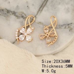 20Pcs Flower CZ Charms for DIY Necklace Pendants Hand Made Jewelry
