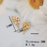 20Pcs CZ Charms Flower Shape DIY Jewelry Making Findings Components