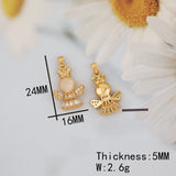 20Pcs CZ Charms Flower Shape DIY Jewelry Making Findings Components