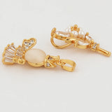 20Pcs CZ Charms Flower Shape DIY Jewelry Making Findings Components