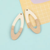 30Pcs 19*49MM Earrings Pendants/Natural Wood & Resin/Jewelry Findings/Oval Shape