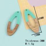 30Pcs 19*49MM Earrings Pendants/Natural Wood & Resin/Jewelry Findings/Oval Shape