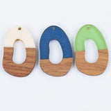 30Pcs 24*38MM Irregular Shape Wood & Resin Pendants