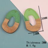 30Pcs 24*38MM Irregular Shape Wood & Resin Pendants