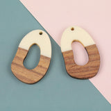 30Pcs 24*38MM Irregular Shape Wood & Resin Pendants