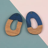30Pcs 24*38MM Irregular Shape Wood & Resin Pendants