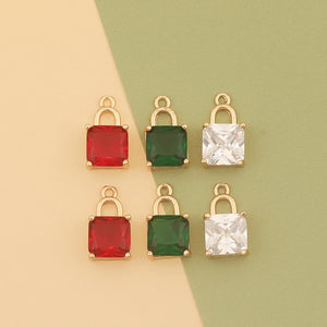 30Pcs Rhinestone Pendant Geometry Shape DIY Jewelry Findings Accessories