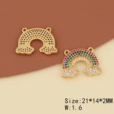 30Pcs CZ Charms Rainbow Shape Jewelry Findings