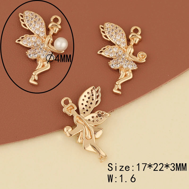30Pcs CZ Charms Rainbow Shape Jewelry Findings