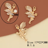 30Pcs CZ Charms Rainbow Shape Jewelry Findings