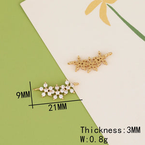 30Pcs Flower Shape CZ Charms for Earrings Pendant DIY Making