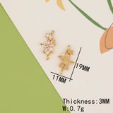 30Pcs Flower Shape CZ Charms for Earrings Pendant DIY Making