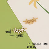 30Pcs Flower Shape CZ Charms for Earrings Pendant DIY Making