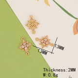30Pcs Flower Shape CZ Charms for Earrings Pendant DIY Making