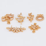 30Pcs Flower Shape CZ Charms for Earrings Pendant DIY Making