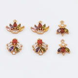 30Pcs Multicolor CZ Leaf Earrings Pendant DIY Jewelry Accessories