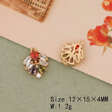 30Pcs Multicolor CZ Leaf Earrings Pendant DIY Jewelry Accessories