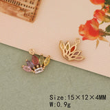 30Pcs Multicolor CZ Leaf Earrings Pendant DIY Jewelry Accessories