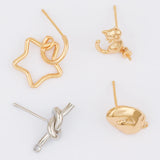 30Pcs Jewelry Accessories/Earrings Stud/Multi Shape/DIY Making