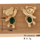 30pcs Glass Animal Pendants DIY Earring Parts CZ Charms Jewelry Findings