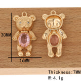 30pcs Glass Animal Pendants DIY Earring Parts CZ Charms Jewelry Findings