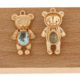 30pcs Glass Animal Pendants DIY Earring Parts CZ Charms Jewelry Findings